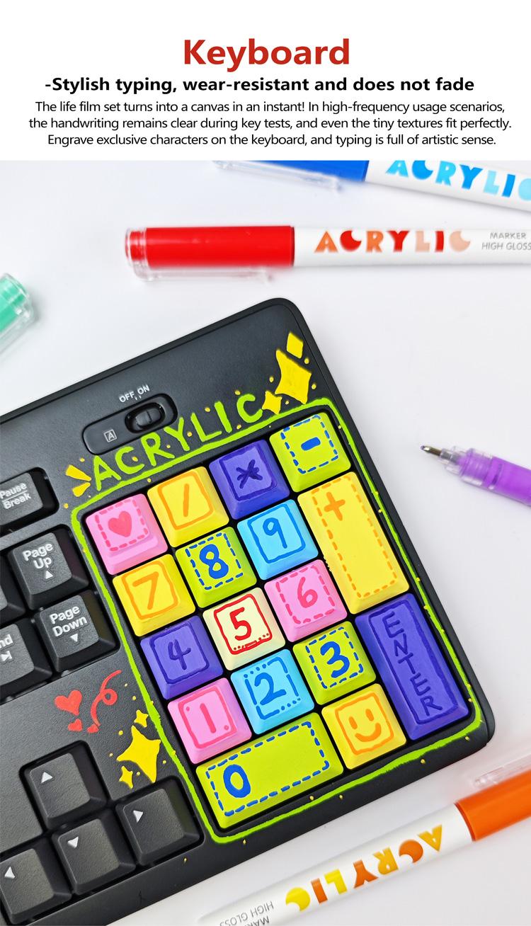 GuangNa High Gloss Acrylic Markers,1mm Bullet Nib Acrylic Paint Pens,Bright Colors,Big Capacity ink,Wide Range of Uses,For Rock Painting, Canvas, Wood, Glass, Ceramic, Fabric, Plastic, Egg,Gift For Back To School,Marker Pen Set