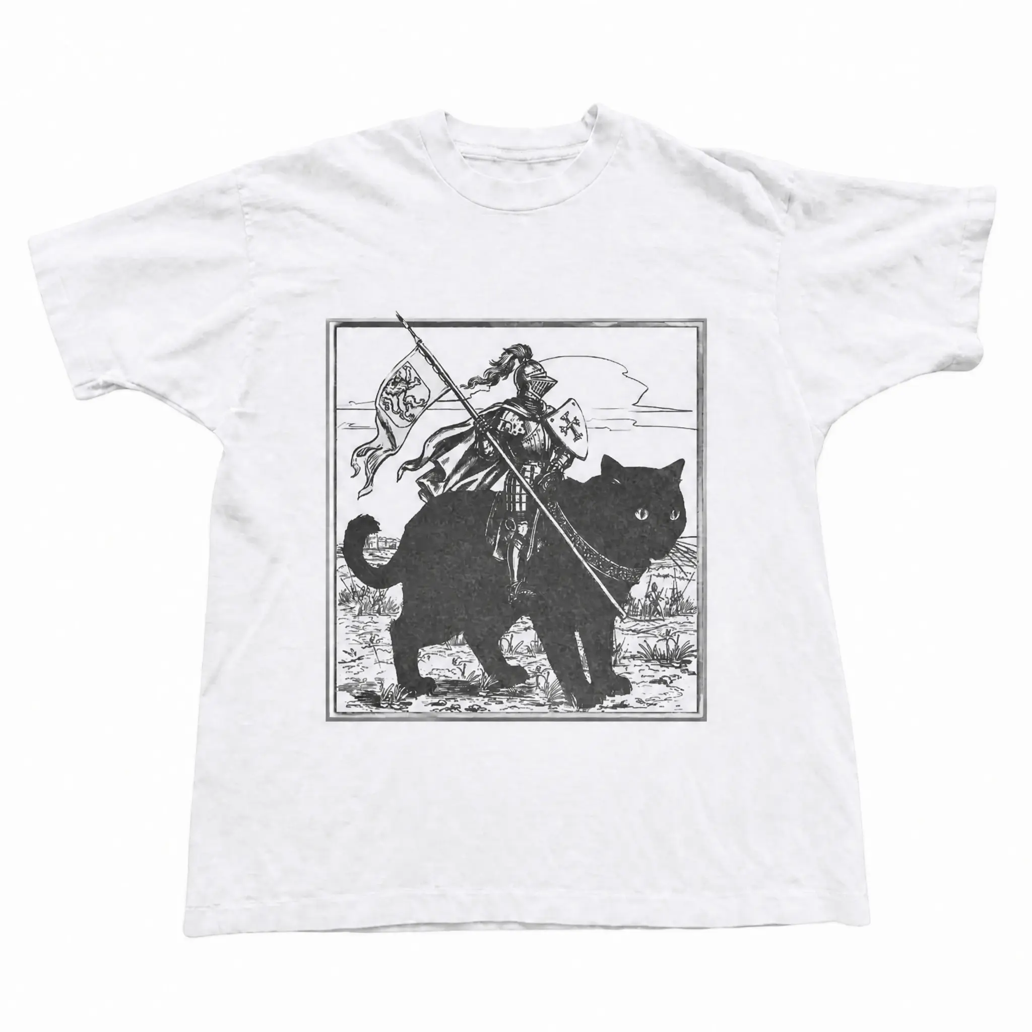 Medieval Knight Shirt, Renaissance Fair Knight Cat Rider, Funny Medieval Shirt, Ren Faire, Funny Meme Shirt, Medieval Fantasy Gift