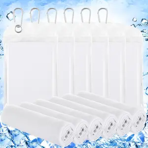 6 Pack Cooling Towels 40" x 12" Sport Towels, Cooling Rag for Neck and Face Ice Breathable Chilly Portable Neck Wraps for Yoga(White)Gift.