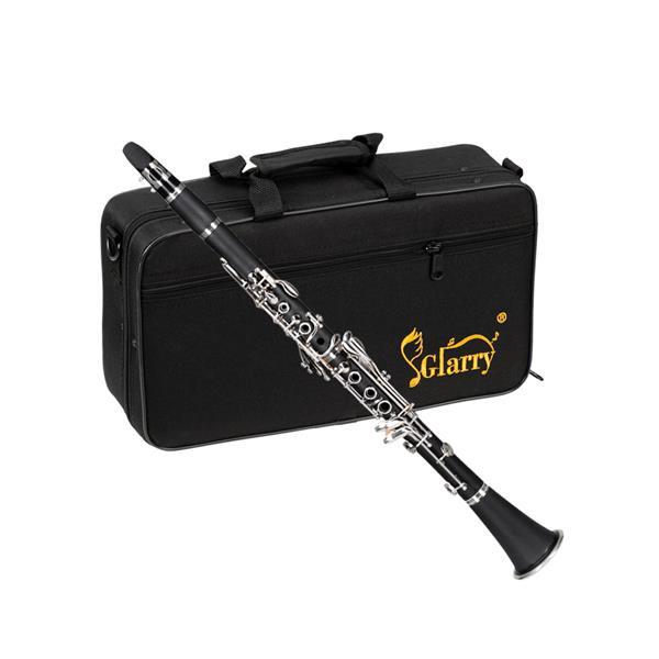 Beginner Bb Clarinet – 17 Keys Black Clarinet with 2 Mouthpieces & Connector, Easy to Learn，clarinet player Chrome Durable Oboe Instrument Bamboo Flute Fathersdaygift