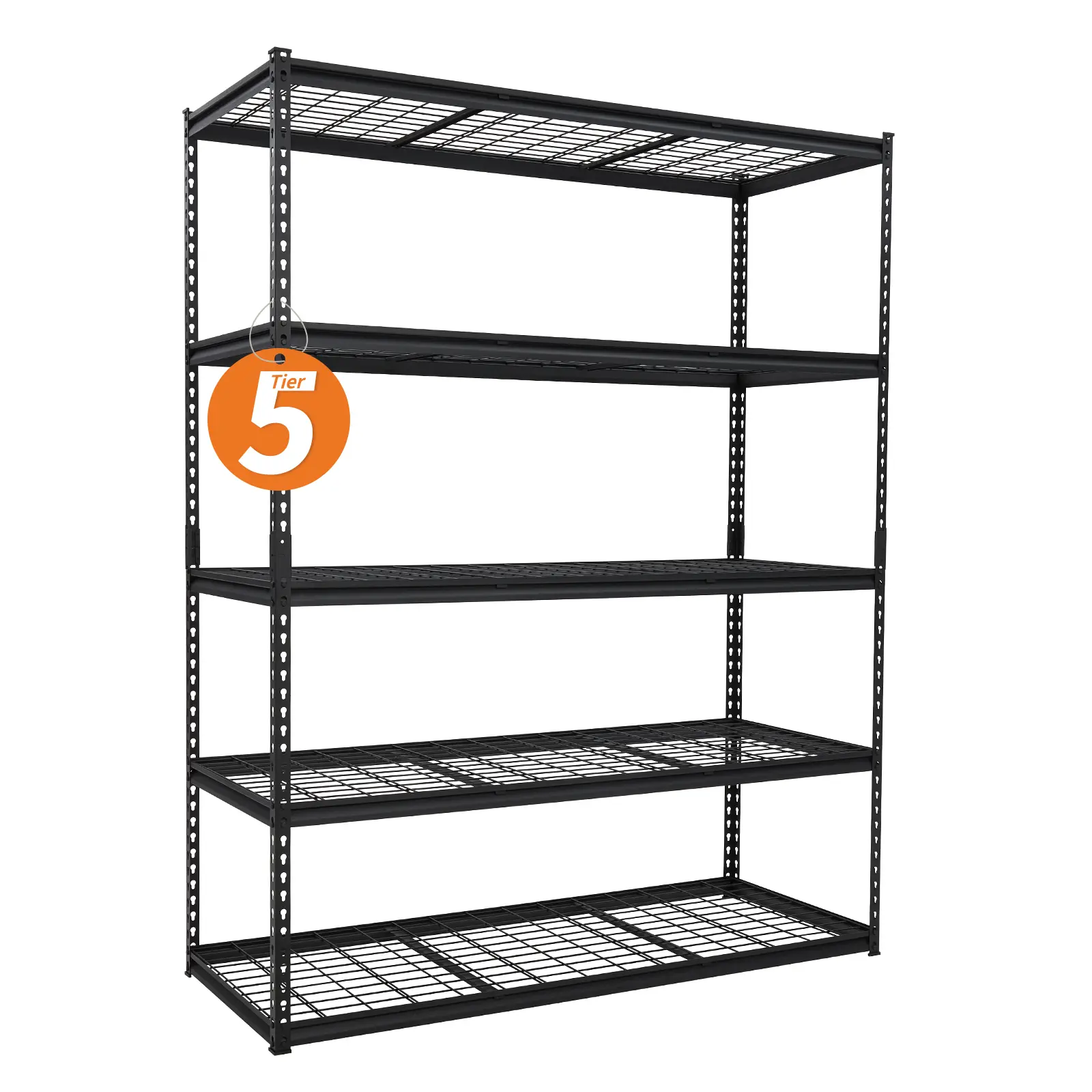 GAOMON Heavy Duty 5-Tier Garage Shelving Rack – Industrial Metal Storage Shelf – Adjustable, 2500 lbs Capacity, Steel Wire, Utility for Garage, Basement, Warehouse