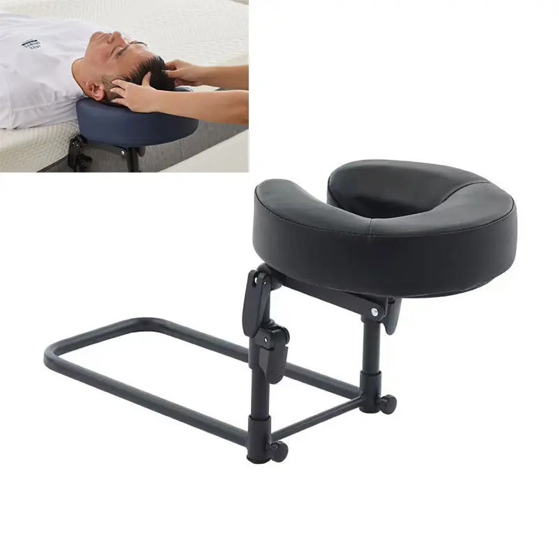 Bed Massage Headrest Pillow, Memory Foam, PU Leather Fabric, Adjustable Height, Reversible Use, Comfortable Back Support