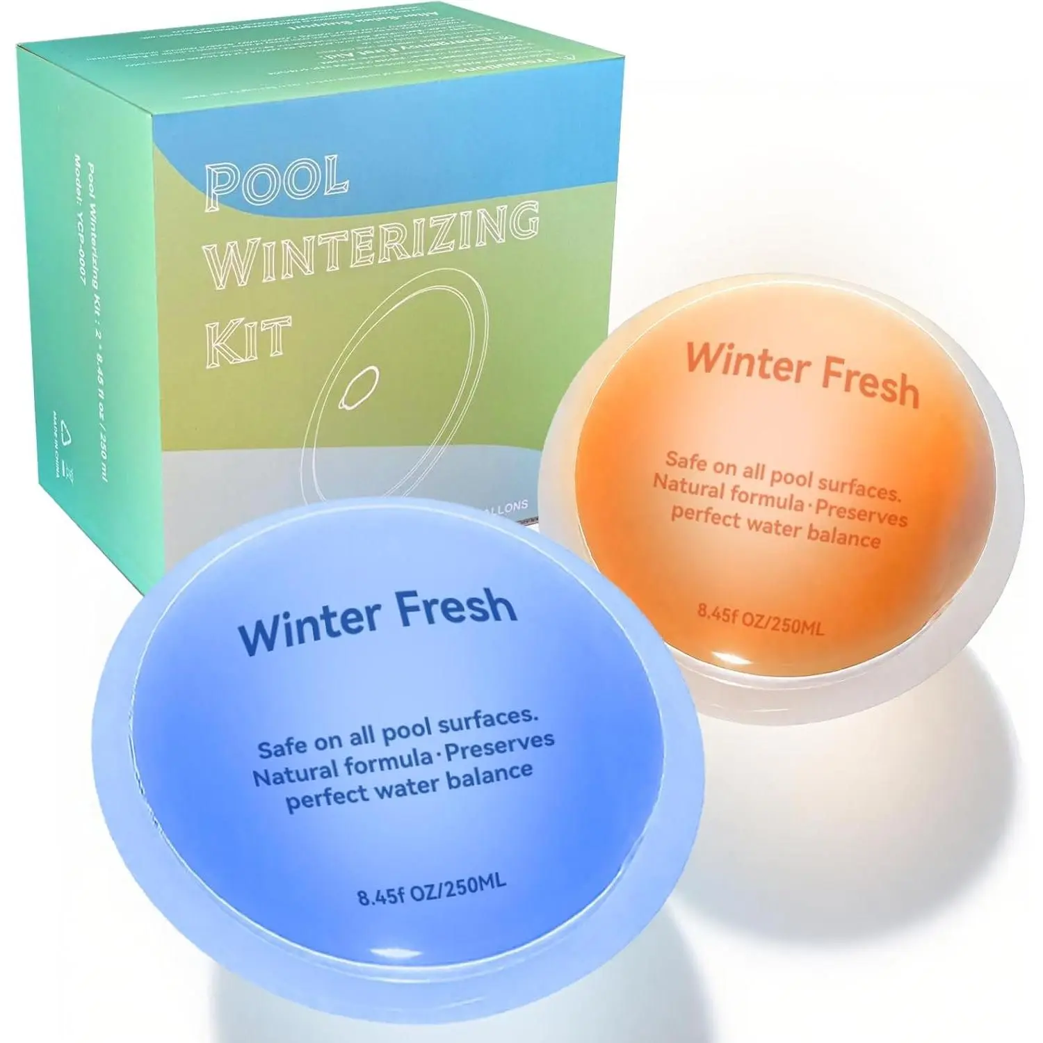 Pool Closing Kit for Above Ground and Inground Pool, 3-in-1 Non-Chlorine Pool Winterizing Kit, Easy to Use Pool Winterizer Up to 30000 Gallons, 2 Pack