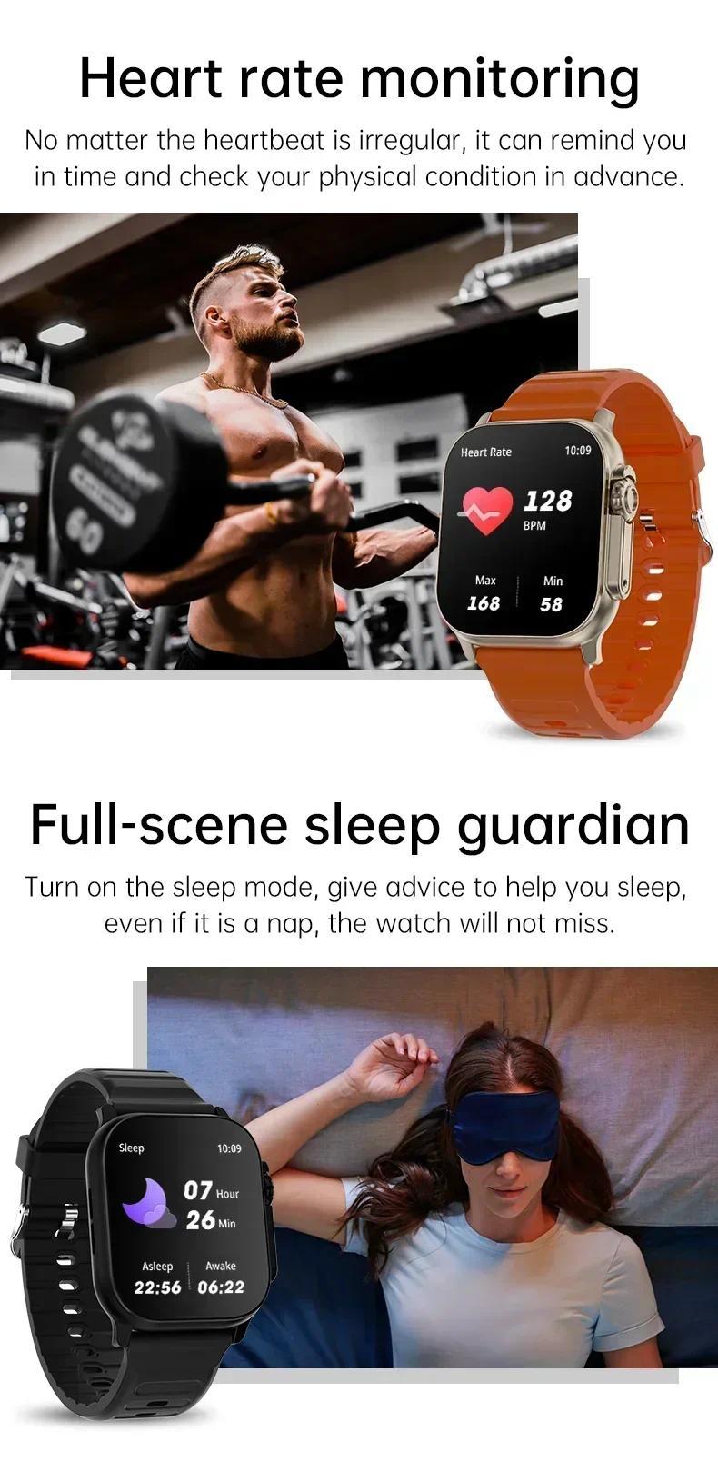 New Smart Watch 9 Ultra Gen 2Ultra IWO Watch Ultra NFC Smartwatch Series 9 Bluetooth Call 2.2 Inch Wireless Fitness Watch