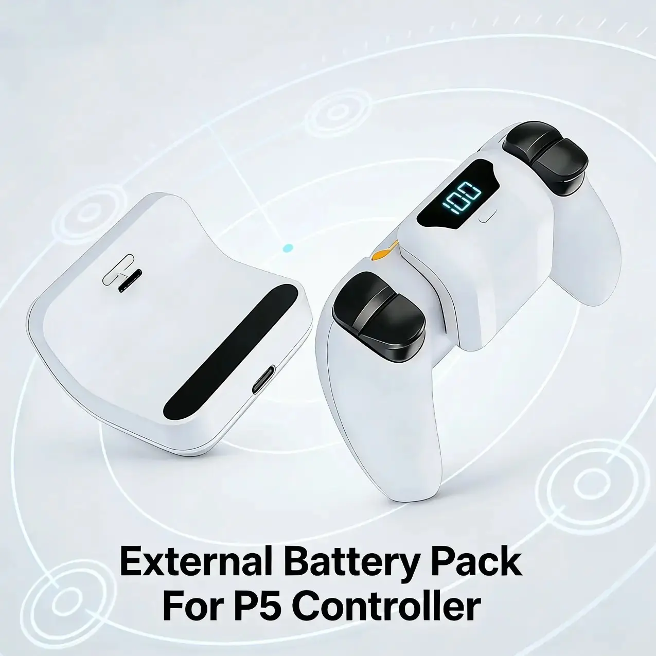2026 New Portable LED Display Rechargeable Battery Pack for Ps5 Controller, Gaming Accessory, 1800mah Polymer Battery, 6-8 Hours Game Time, Perfect Ps5 Gift