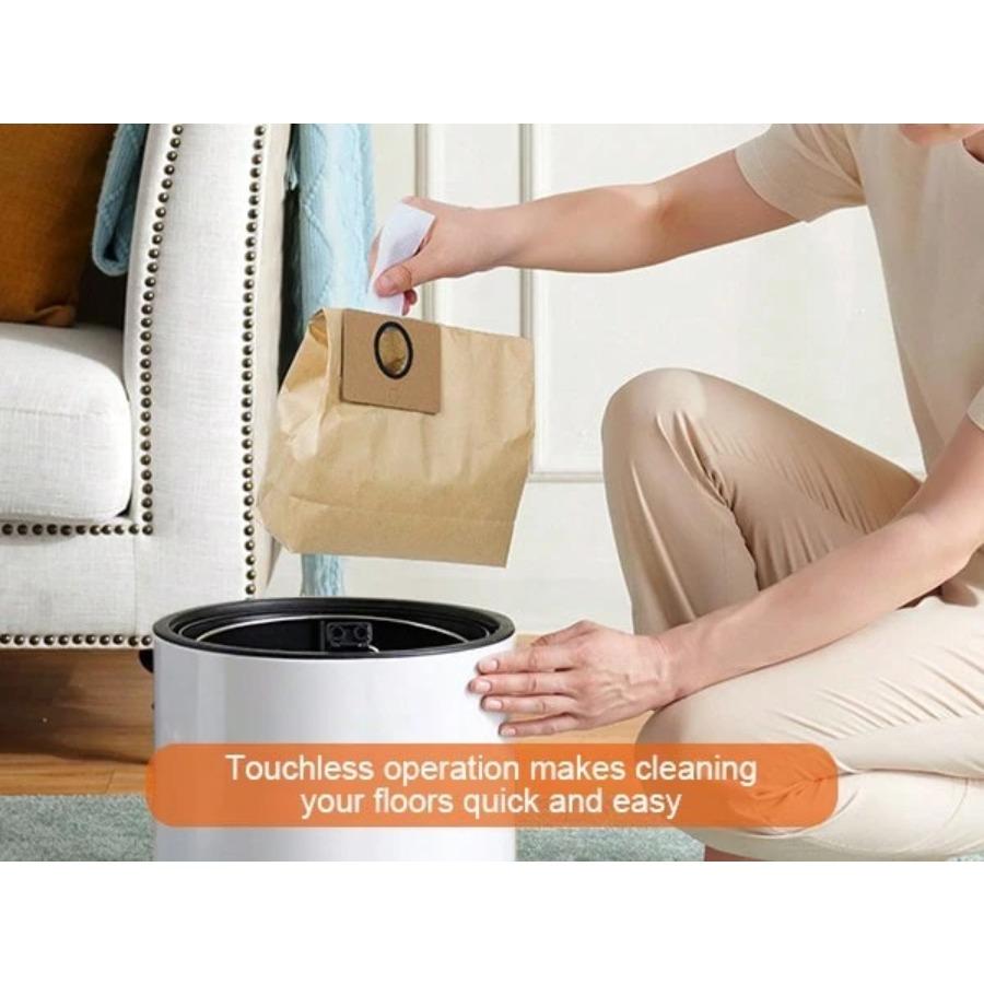 Touchless Automatic Vacuum Dustpan, Bagged Canister Vacuum With 5-Pack Disposable Dustbags, IR Sensor, LED Alerts, Handheld Accessories For Floors/Corners/Salons
