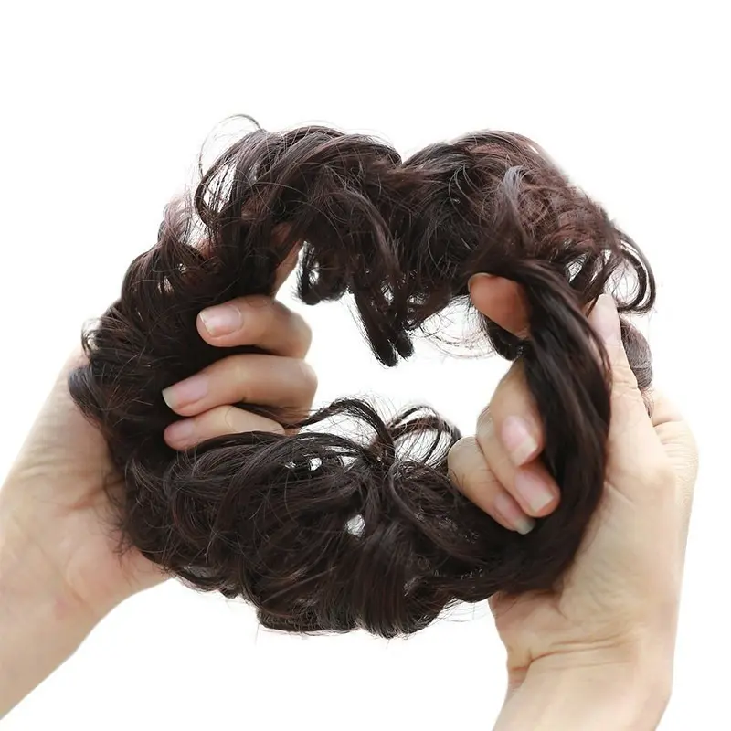 Women Fluffy Curly Messy Bun Hair Scrunchie, Trending European American Updo Hairpiece, Heat Resistant Synthetic Chignon Extension, Natural Voluminous Fake Hair Bun, Quick Styling Accessory for Daily Dating Party Looks