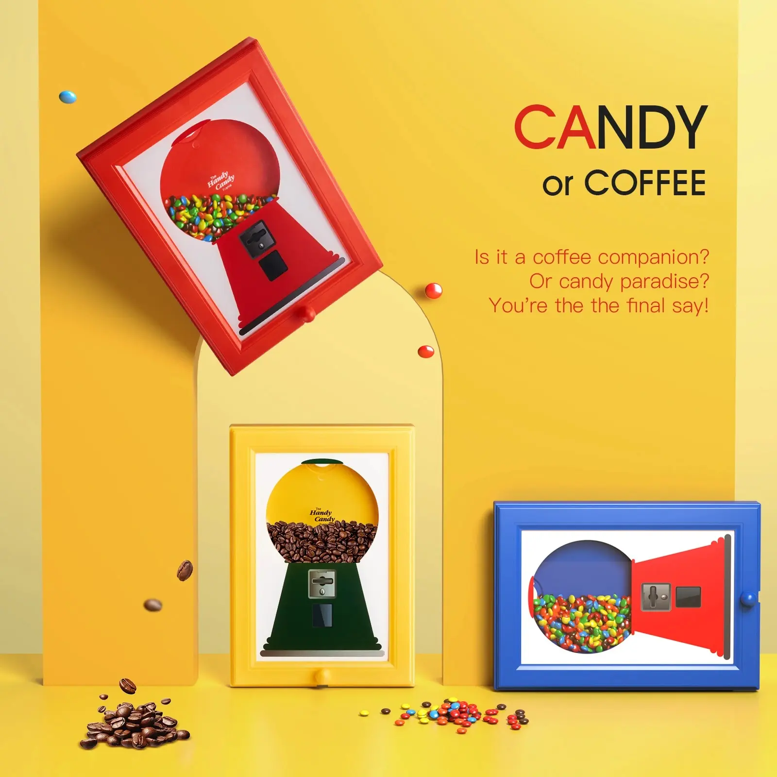 Wall Mounted Square Photo Frame Candy Dispenser, Convenient Hanging Candy Box, Holiday Decoration, Christmas Gift, Pet Snacks Holder