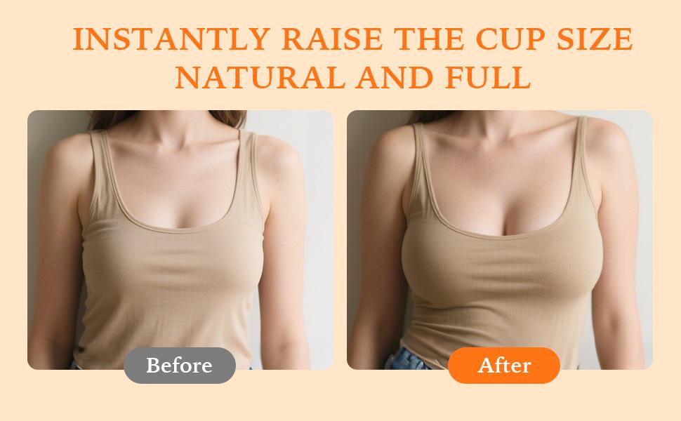 Sticky Bra Inserts Push Up for Women Reusable Stick Bra Double Sided Strapless Waterproof Adhesive Bra Pads