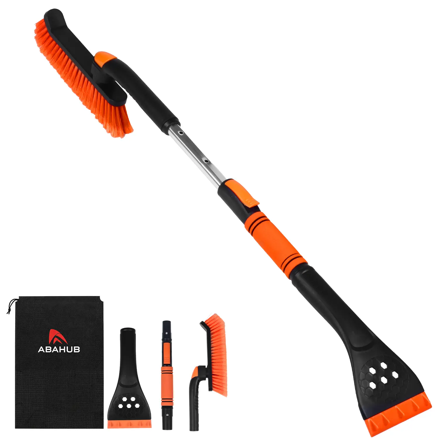 Ice Scrapers for Car Windshield, Snow Brush for Car Cleaning,Ice Scraper for Car with EVA Foam Grip, Aluminum Material, Scratch-Free Bristle for Snow Removal, Winter Accessories