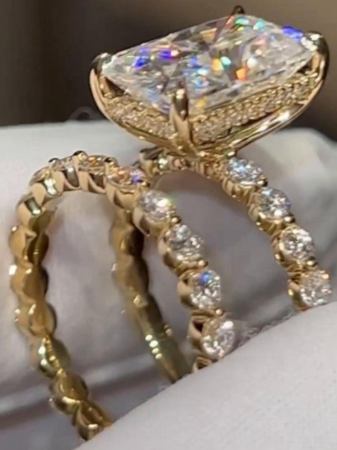 Elegant Women's Fashion Rings Set, Classic Style with Zirconia Decoration, Perfect for Valentine's Day, Weddings, Birthdays & More