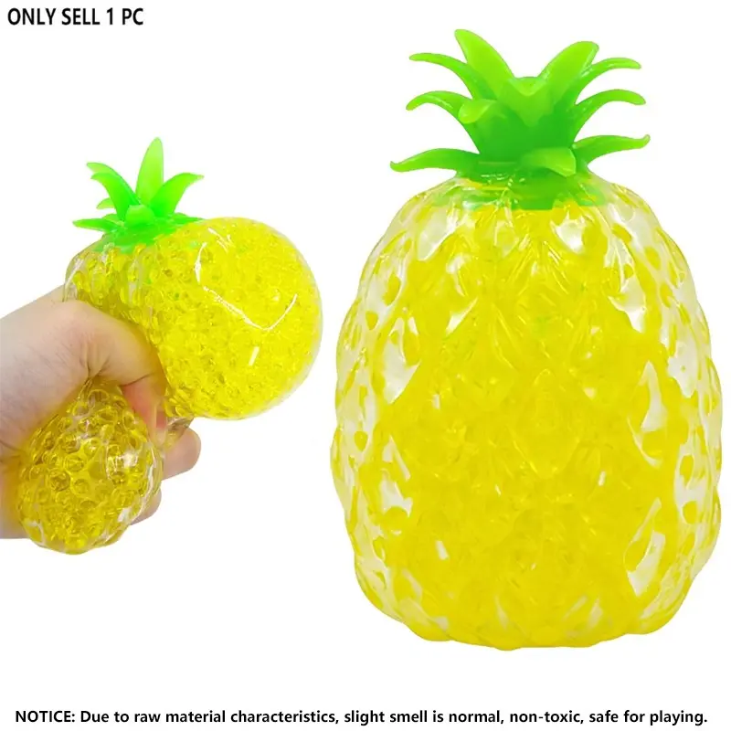 Pineapple Squishy Stress Balls Stretchy Fruit Stress Squeeze Toys for Kids and Adults, Stress Relief Squishy, Sensory Sugar Squishy, Squish Sugar Ball Squishy Toys, Ideal for Relax, Focus, Christmas Decoration, Easter Basket Stuffers