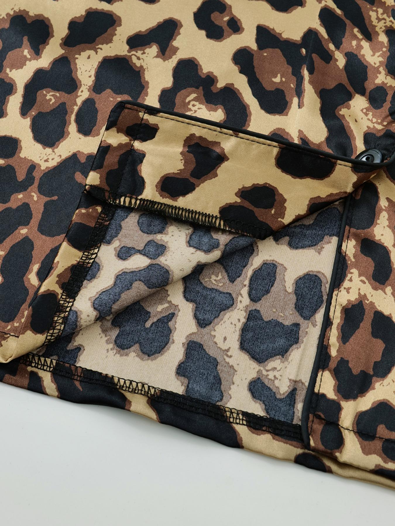 Women's Pyjama Set, Comfort PJ Set for Homewear, Short Sleeve Button Shirt & Elastic Waist Shorts, Women's Sleepwear for Summer, Loungewear, Pajama Set