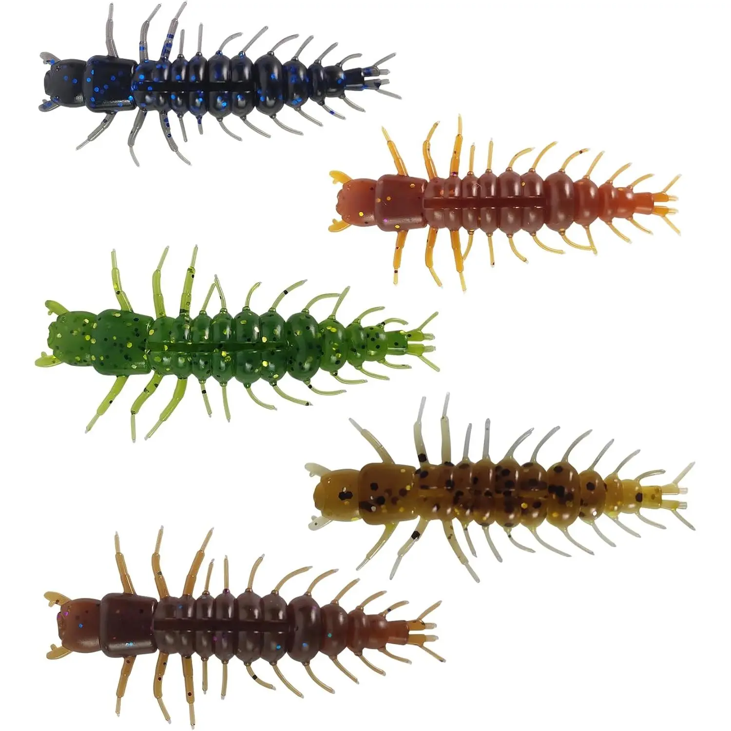75 Pcs Hellgrammite Fishing Lures 2"&3", Super Realistic Soft Plastic Worms Ned Jig Drop Shot Rig, Lifelike Bass Baits