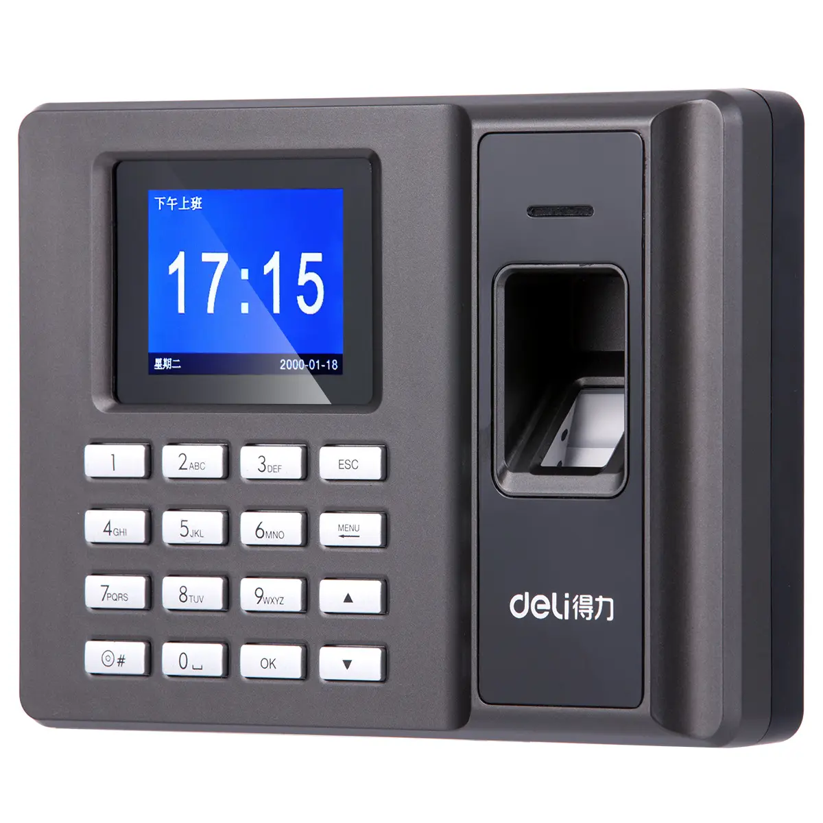 Small Fingerprint Recognition Attendance Machine with Built-in LCD, 180x127x34mm Compact Desktop-Wall Mountable, USB Support, Free Software, Real-Time Clock, Concise Onboard Menu, Plug-And-Play, On-Site Setup for Chain Store Office Management