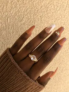 Stainless Steel Ring Six Prong Diamond Engagement Gift, Couples' Fashion Jewelry, Titanium Steel Design, Romantic Proposal Present