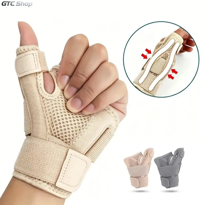 Skin Friendly Sports Wristbands Thumb Spica Splint Support - Ergonomic Immobilization Brace, Pack of 2, for Left/Right Hand, Arthritis, Tendonitis Relief, Multiple Colors