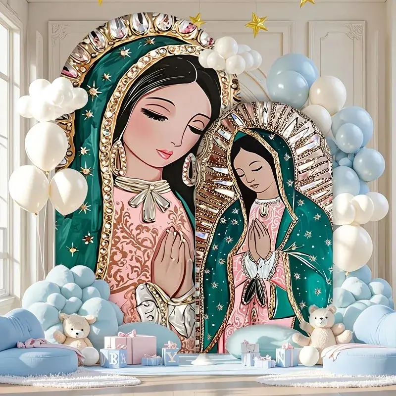 Shop Cover Example Mother Mary Bless Arch Backdrop Banner - Double-Sided Stretchy Spandex ...