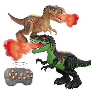 Educational Electric Remote Control Dinosaur Toy, T-Rex with Dance Lights and Spray Mode, Walks, Prank Toy, Ages 4+