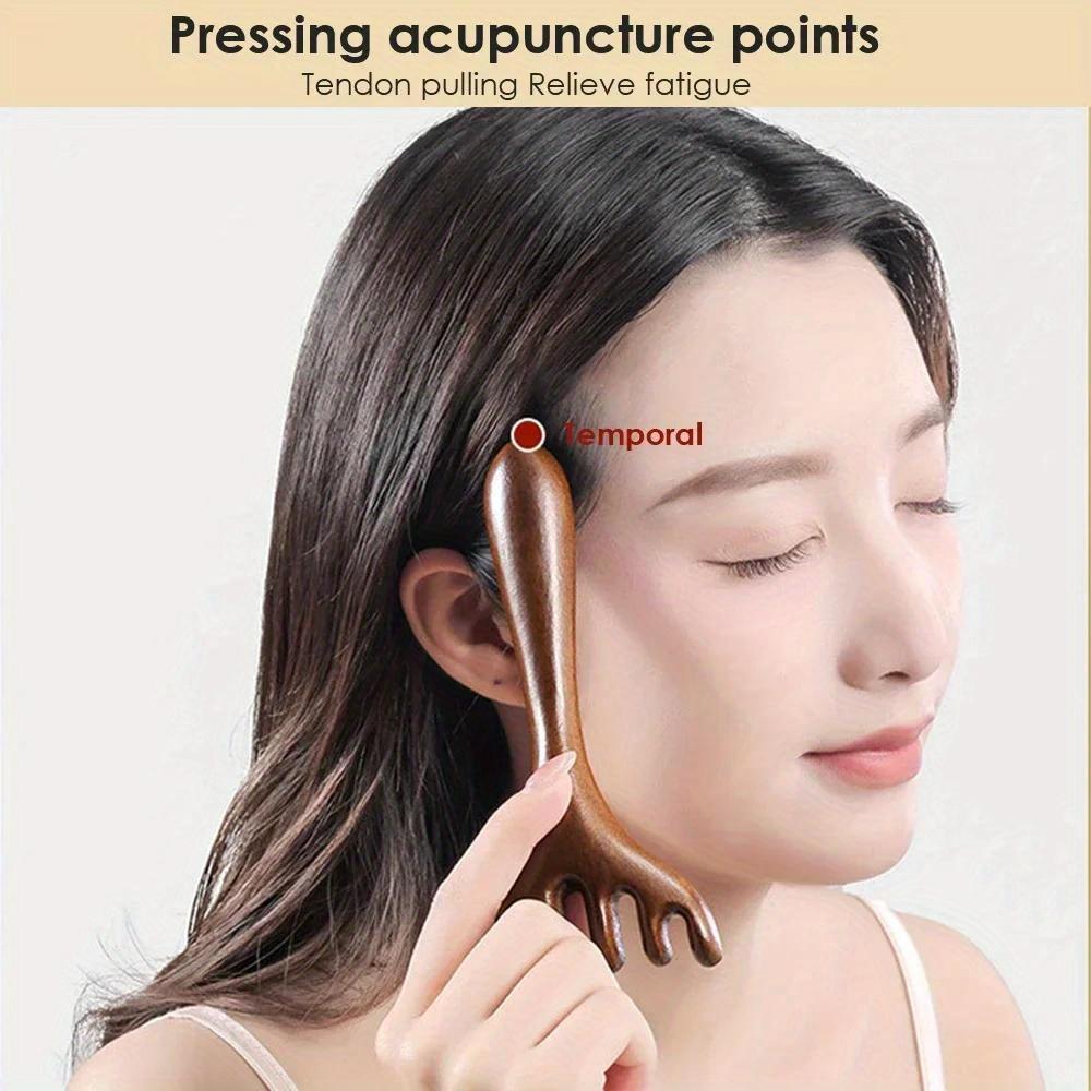 Six-Claw Scalp Massager Gua Sha Tool Back Scratcher Spa Handheld Meridian Massage Comb Hair Care