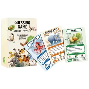 English Animal Knowledge Quiz Cards with Explanations, Ideal for Home Learning, Enhances Observation and Natural Knowledge, Perfect Gift