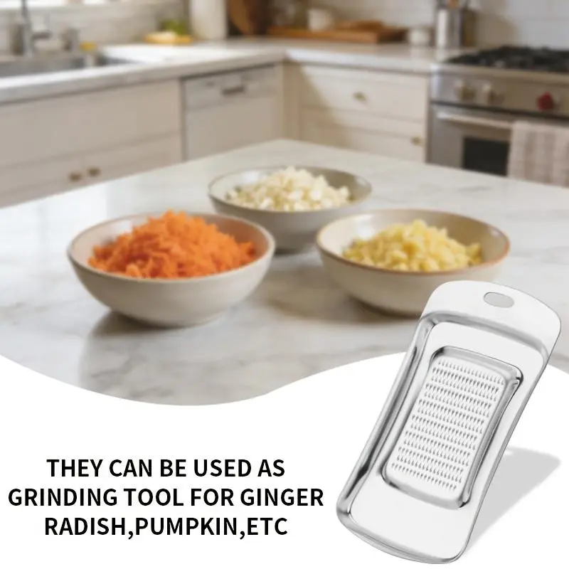 Stainless Steel Garlic Ginger Root Vegetable Grater, Kitchen Grinding Spoon, Stainless Steel Ginger Grater, Lemon Zester, Cheese Grater with Wasabi Garlic Grinding Tool, Garlic Cooking Tool, Garlic Press, Garlic Masher