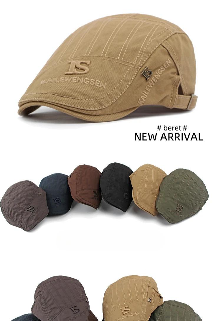 2025 Hat Men's Spring Summer  Embroidery Cotton Cap British Vintage Fashion Forward Hat Women's Casual Beret Youth Hat