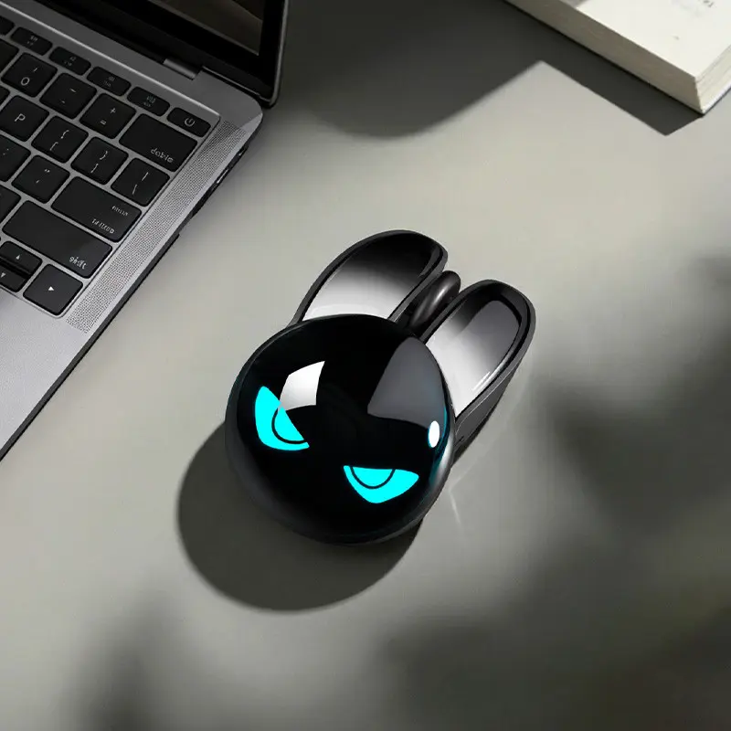 MOFii M6C Bunny Wireless Mouse, Silent Click RGB Backlit, Dual Mode Cartoon Mouse for Office and Gaming