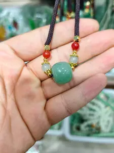 0.63x0.55 Inch Vintage Dongling Jade Pendant, Bucket Design, Natural Light Photography, Authentic Handmade Jewelry