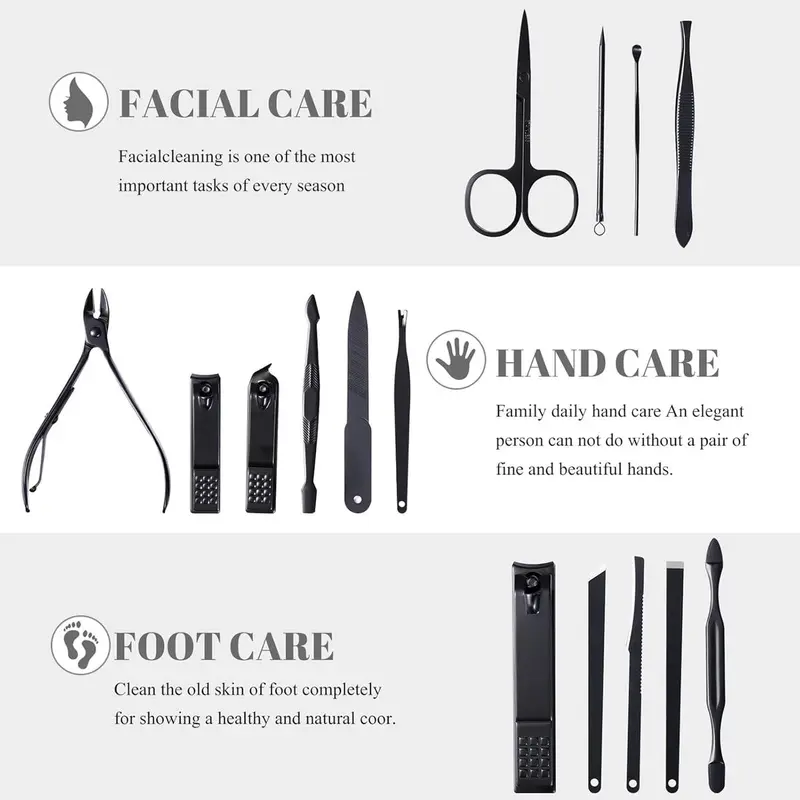 Premium 8-15-24-Piece Nail Clipper & Grooming Kit - Professional Manicure Pedicure Tools with Travel Case - Nail Supplies for Men - Ideal Mens Gifts, Birthday Gifts for Boyfriend, Daily Use