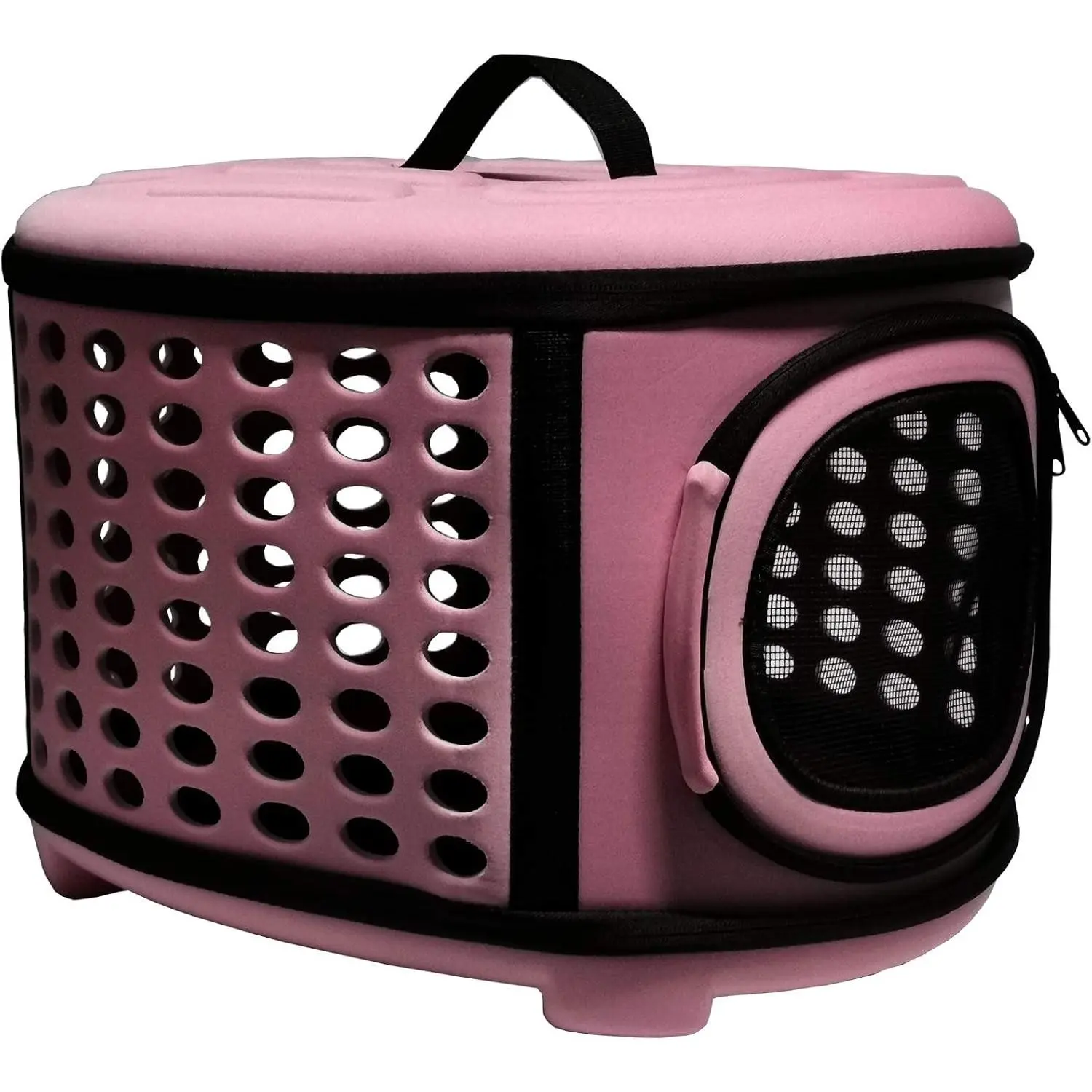 Collapsible Cat Carrier Hard, Travel Pet Carriers Bag for Small Dogs for Car Travel with Ventilation Guinea Pig 2 Small Cats Carrier Cage Dog Crate (Pink)