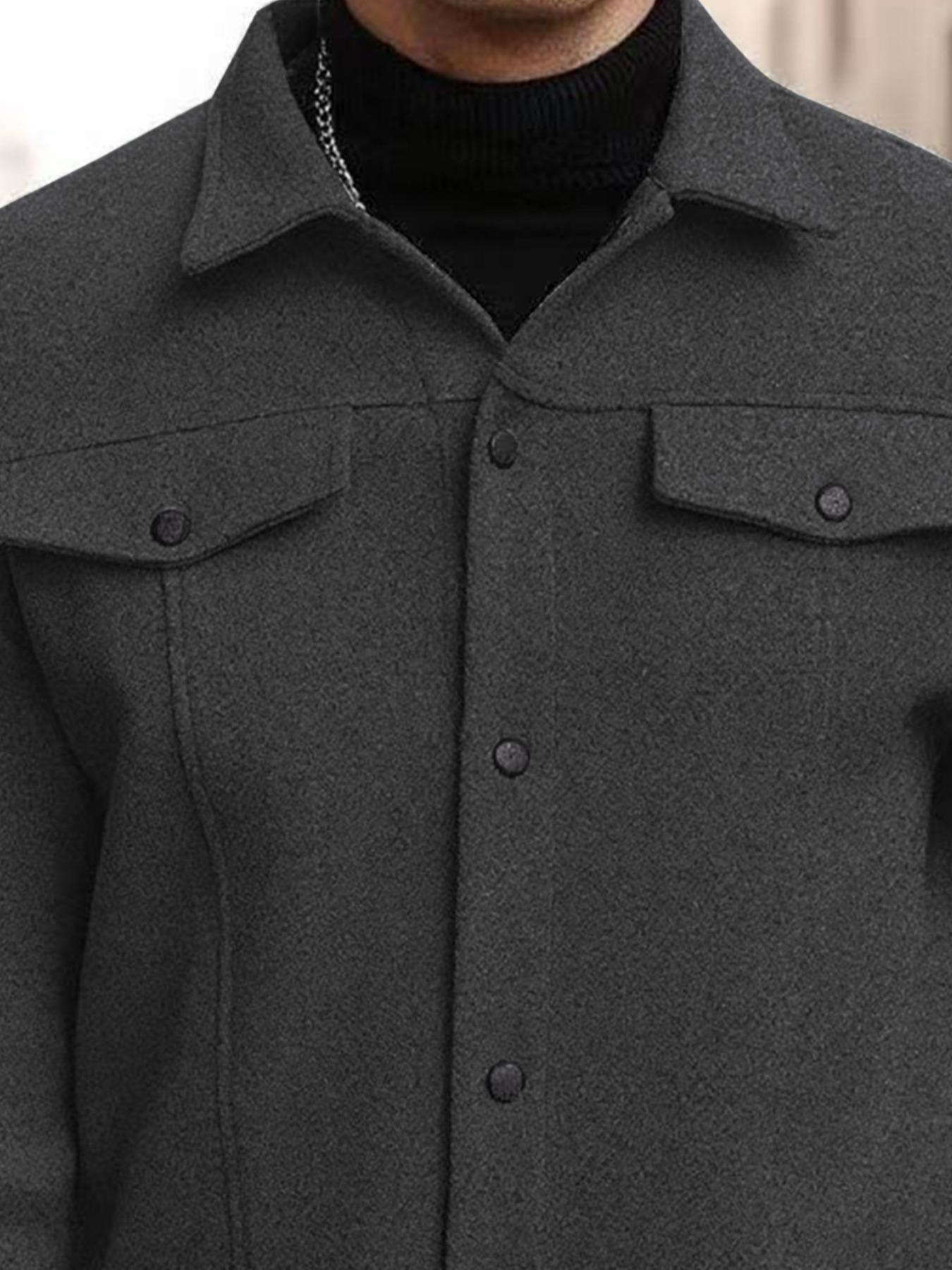 Men's Casual Wool Blend Jacket Coat, Stylish and Versatile Design for Both Casual and Formal Occasions, Perfect for All Seasons