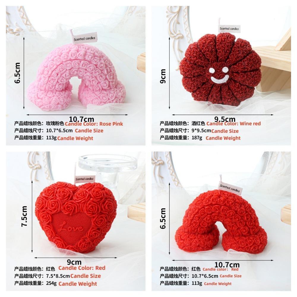 Beautiful Love Rainbow Roses Flowers Scented Candle Mother's Day Festival Romantic Wedding Supplies Birthday Elegant Gift