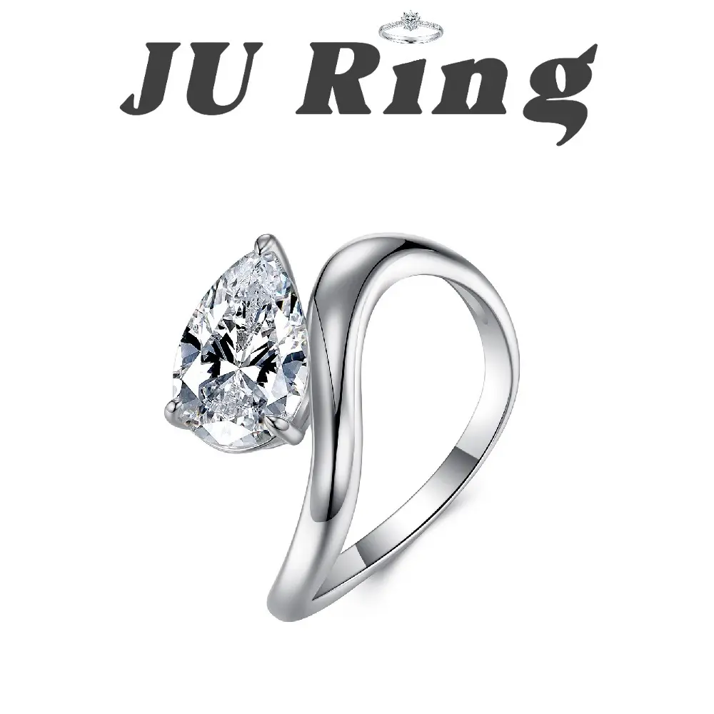 #24 (Pear Cut) 2ct  S925 Sterling Silver Lab-Grown Moissanite VVS1 D Main Ring Gifts for Women Stacks Engagement Wedding Rings Bridal Rings