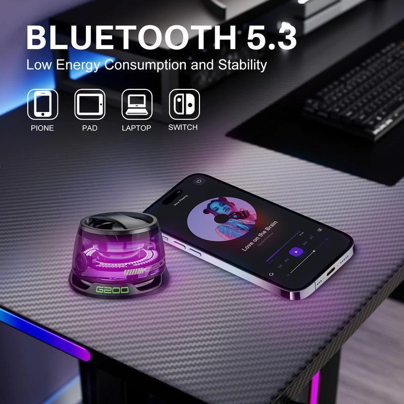 G200 Mini Tool Box Bluetooth Speaker with BT 5.3 Fast Pair, Magnetic Mount & RGB Lights, Portable Metal Design with Lanyard, AUX Input & Clear Audio for TikTok Live & On-the-Go Music Lovers