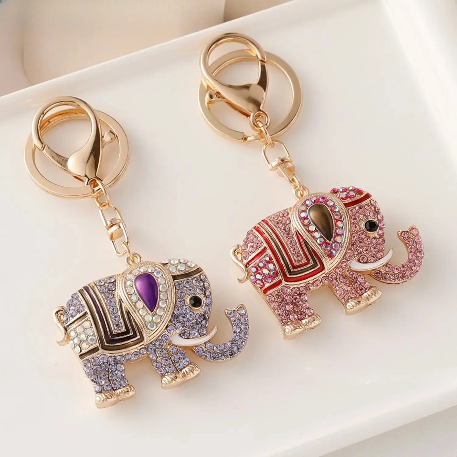 Cute 3D Elephant Aluminium Alloy Keychain Charm, Mini Metal Animal Pendant Fashion Backpack Accessory, Ideal Tiny Souvenir & Holiday Gift
