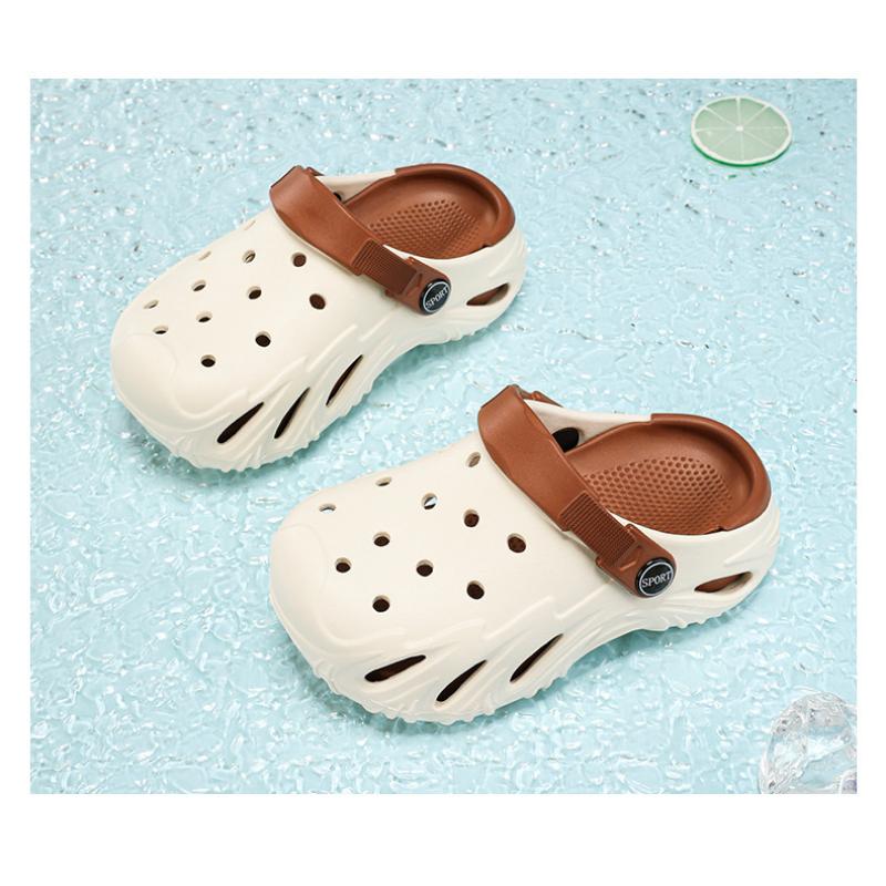Boys' Hole Shoes Summer New Style Bag-toe Slippers For Children 6-15 Years Old Big Children's Sandals Wearing Outside And Stool-stripping kids  clogs