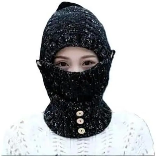 Winter Knit Beanie Hat with Neck Warmer,Thermal Face Cover Cold Weather Protection