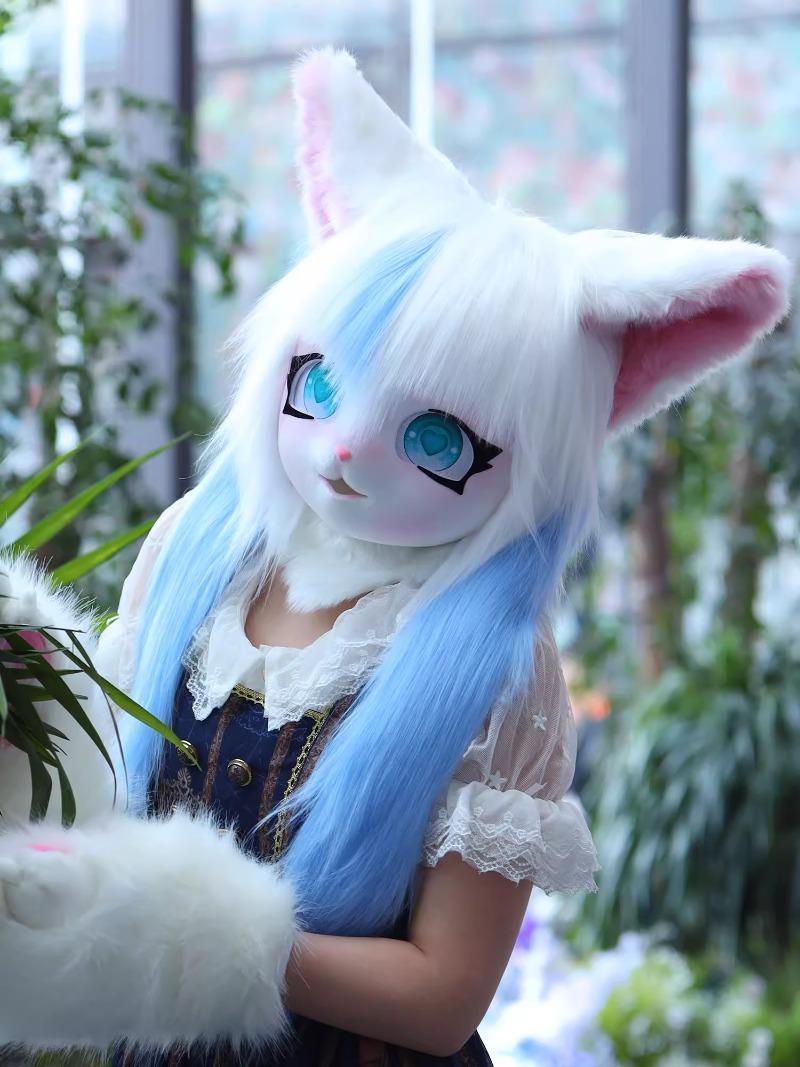 Cute Fursuit Kigurumi Headset Furry Animal Cosplay Costume Paws Kig Comiket Furries Rubbit Doll Cat Comiket Furries Doll Costume