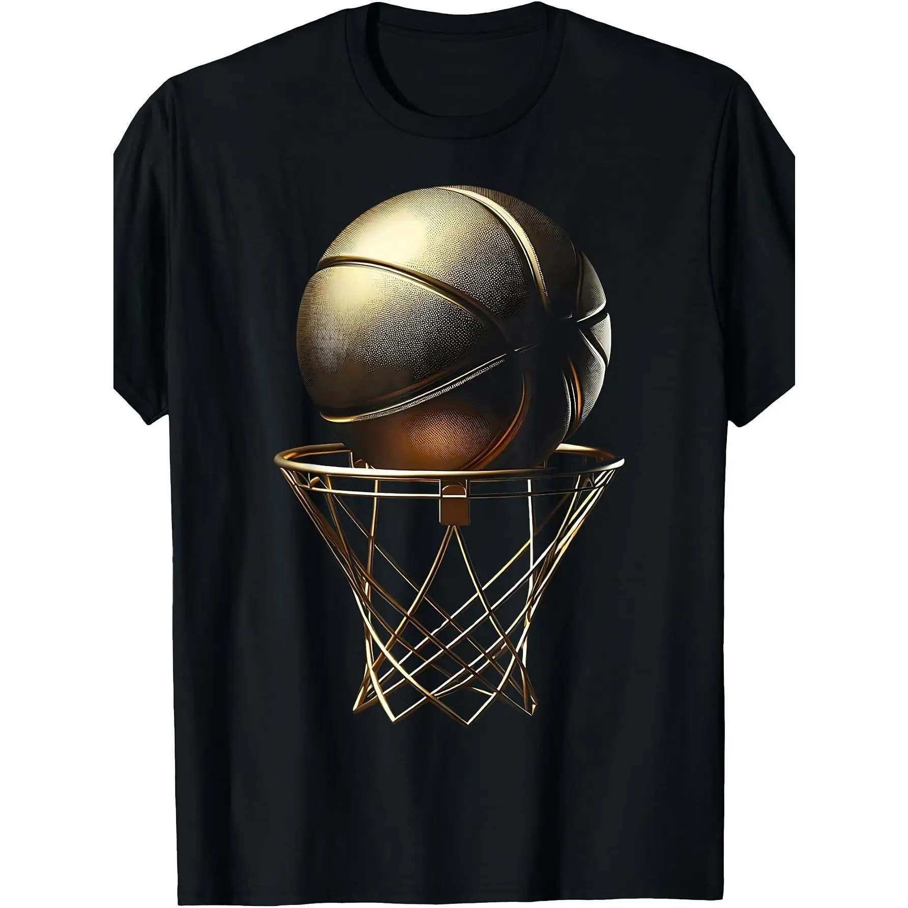 Women's Casual Cotton Graphical Print Basketball Player Trophy T-Shirt - Unisex, Plus Size, Sports Enthusiast Top, Shortsleeve, Fabric, Tshirt