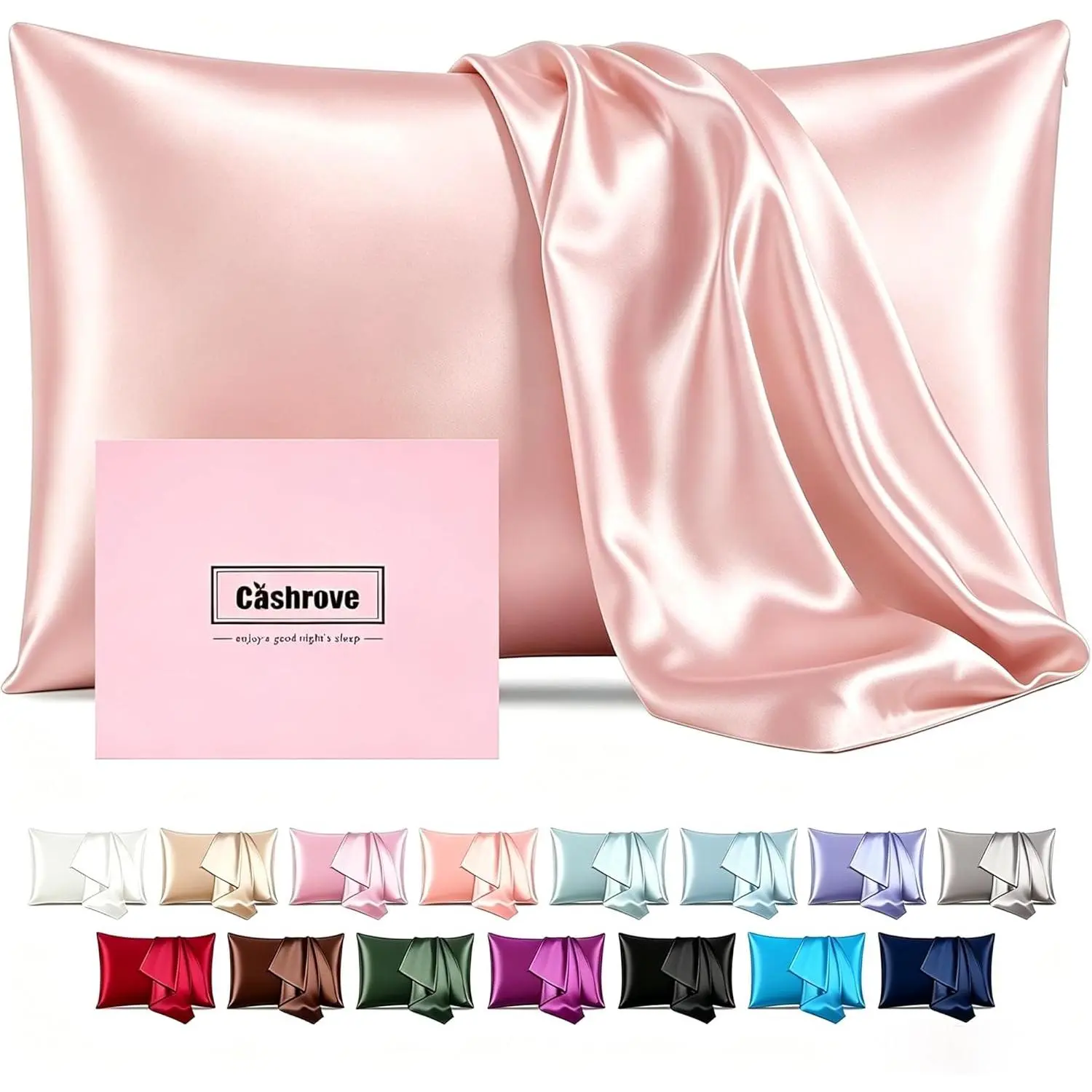 Silk Pillow with Zipper,Mulberry Pillow Case,Baby Pink,Standard,1pc| 20x26 Silk Pillowcase for Hair and Skin,Single Luxury Hypoallergenic Pillow Cover for Bed Sleep,Soft Breathable