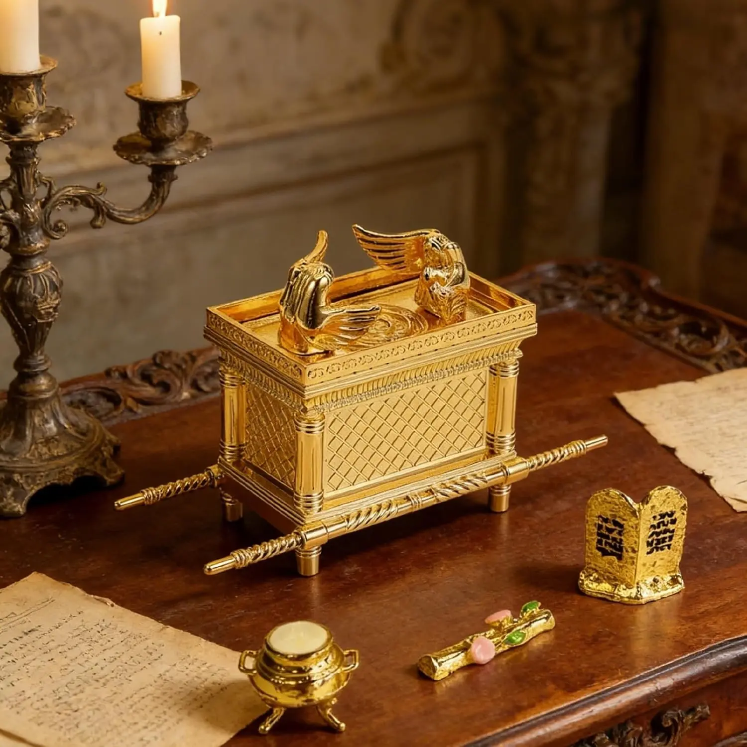 1Set Ark of The Covenant Tabernacle Model Kit Replica with Biblical Relic Details for Bible Study Decor Religious Collecting
