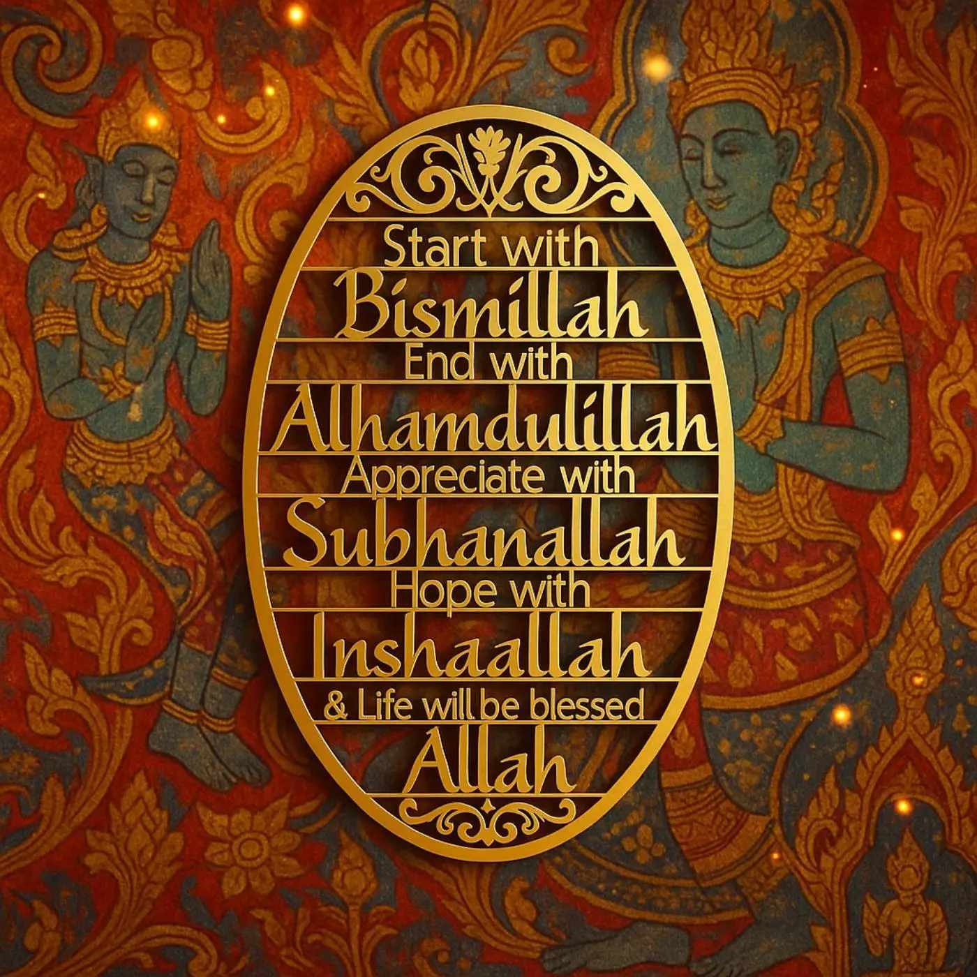 Elevate Your Space with 'Start with Bismillah' Metal Islamic Wall Art - Religious Decoration Wall Decor - Perfect for Ramadan Home Decor & Muslim Gardens. Decorative Plaque & Statues