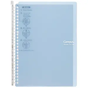 Campus  Ring Binder, B5 Light Blue Refillable Binder Notebook 26 Holes with 10 Extra Loose-Leaf Paper, Up to 60 Filler Papers for Work & Study,  Import (RU-SP706LB)