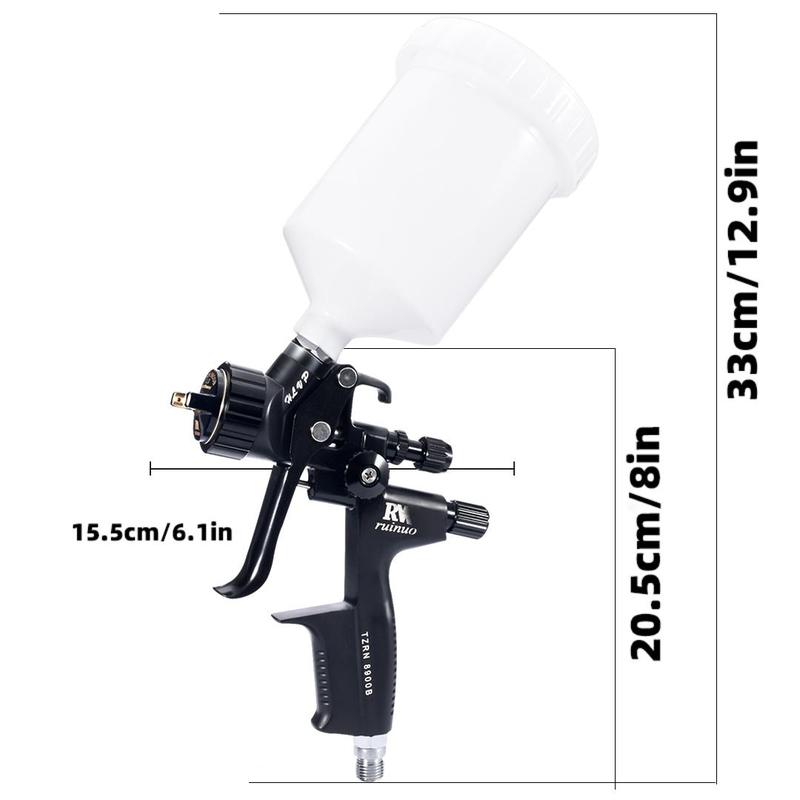 Auto Body Professional Car Spray Gun, Gravity Supply Air Spray Gun, Size 1.3mm 600cc Cup High Atomization Car Paint Gun, Professional Car Repair Tool for All Auto Paint Topcoat, Paint Spraying Tool