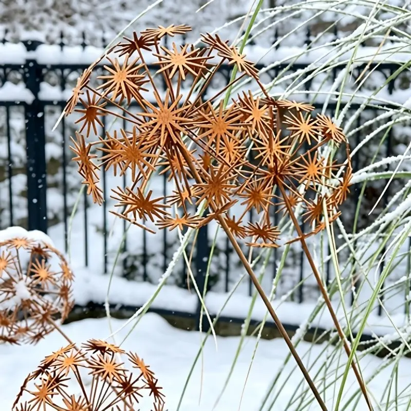 3D Vintage Iron Dandelion Garden Decorative Sculpture, Manual Petal Opening, Outdoor Decor, Wedding Decoration, Perfect Gift for Gardening Enthusiasts