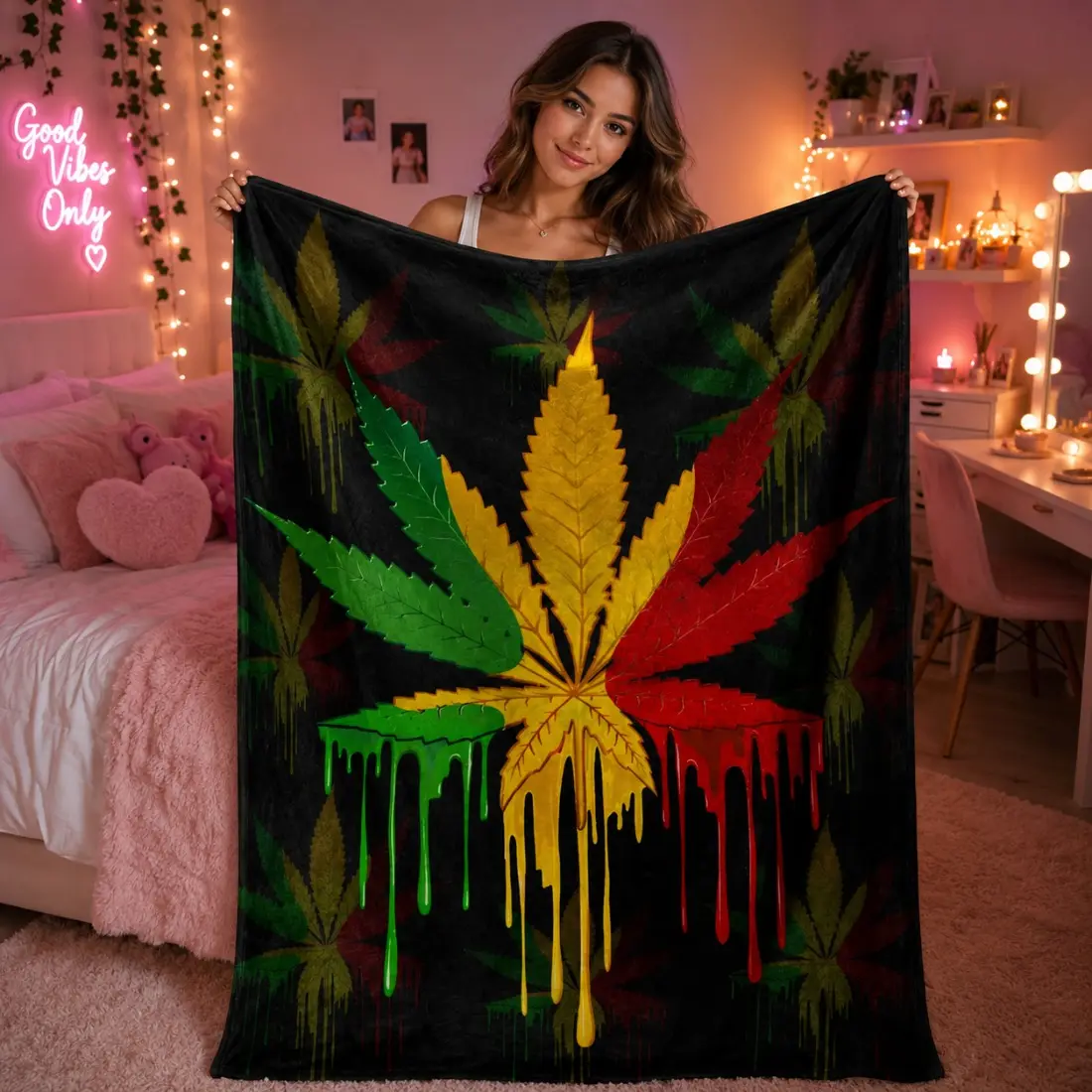 Leaf Pattern Blanket, Soft Warm Throw Blanket, Air-conditioned Room Blanket, Warm Nap Blanket for Home Office Camping Travel, Funny and Quirky Aesthetic Cozy Blanket, Room Decor, Couch Sofa Throw, TikTok Viral Cozy Gift for Fall Winter