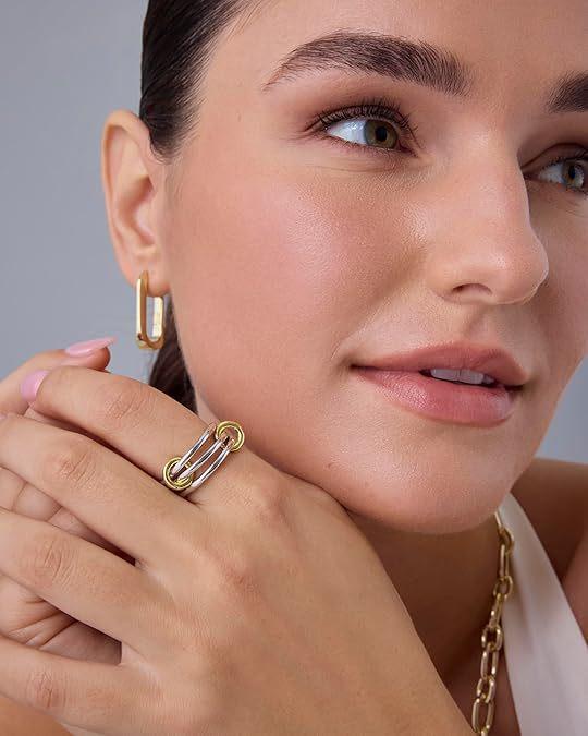 Women's Silver Interlocking Knot CZ Ring, Triple Band Link Ring, Luxury Statement Jewelry Gift Women's Silver Interlocking Knot CZ Ring, Triple Band Link Ring, Luxury Statement Jewelry Gift