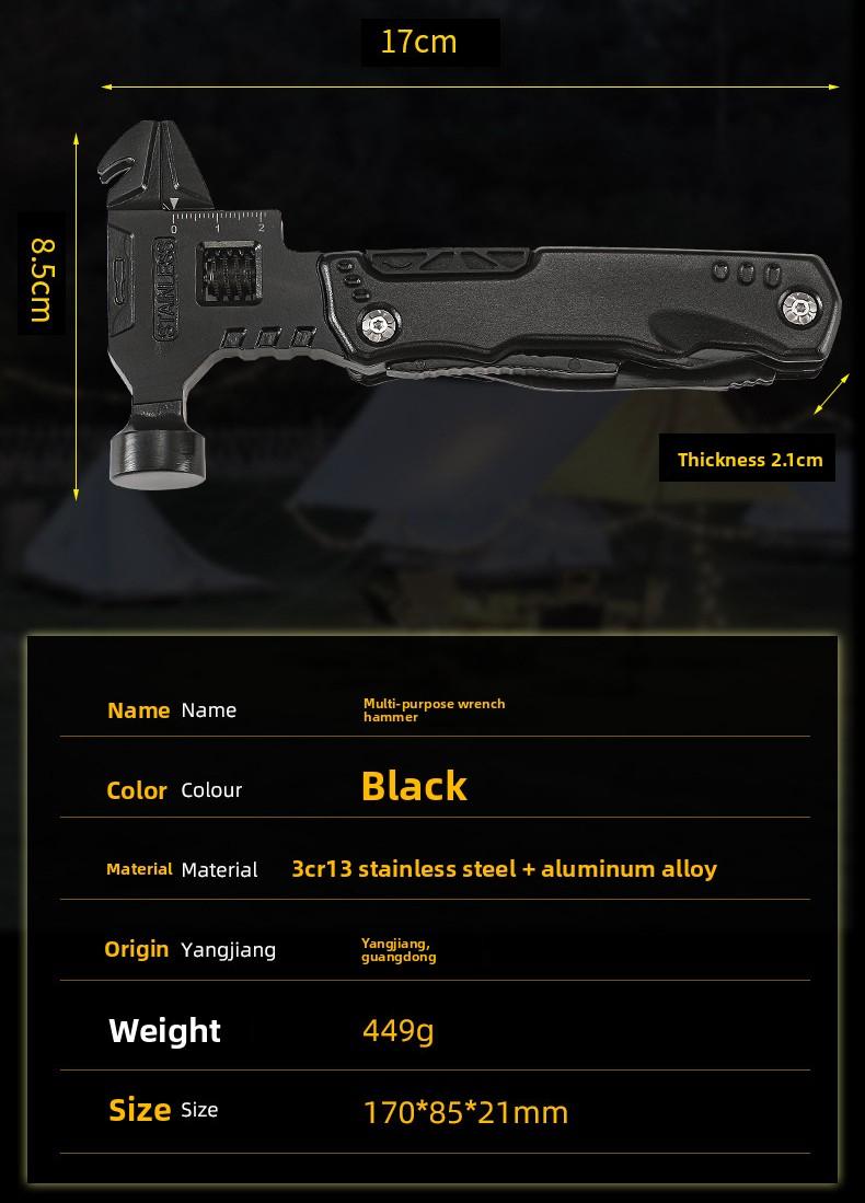 Outdoor multifunctional portable tool, 16 multi-purpose combinations, foldable for easy storage, emergency tool