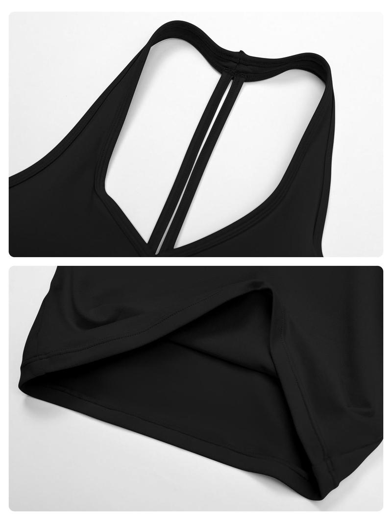 Women's Solid Halter Neck Top & Wide Leg Pants Sports Set, Casual Sleeveless Top & Pants for Daily Outdoor Wear, Ladies Sportswear for Tennis Running, Workout Clothes, Sporty Style Outfits